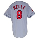 1996 Albert Belle Cleveland Indians Game-Used Road Jersey (AL RBI Champ. Season)