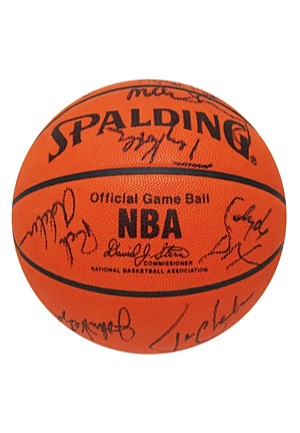 1991 NBA All-Star Team Roster Autographed Basketballs (3)(JSA • Equipment Manager LOA)