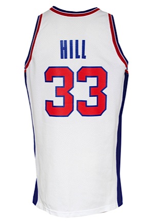 1994-95 Grant Hill Rookie Detroit Pistons Game-Used & Autographed Home Jersey (JSA • RoY Season)