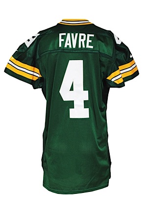 1997 Brett Favre Green Bay Packers Game-Used & Autographed Home Jersey (JSA)