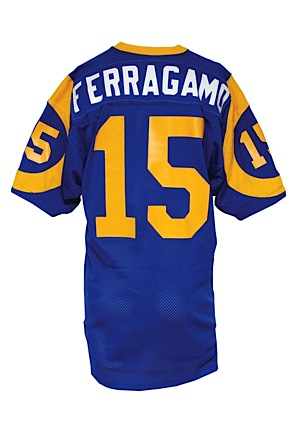 Early 1980s Vince Ferragamo Los Angeles Rams Game-Used Home Jersey