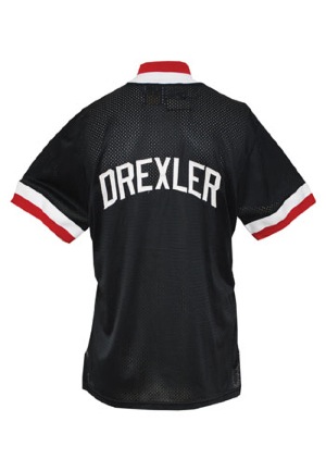 1989-90 Clyde Drexler Portland Trail Blazers Worn Shooting Shirt (BBHoF LOA)