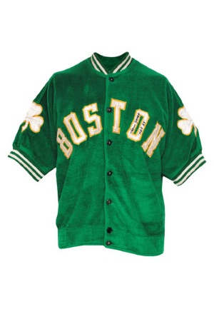 Early 1960s Sam Jones Boston Celtics Worn & Autographed Fleece Warm-Up Suit (2)(JSA • Sam Jones LOA • BBHoF LOA)