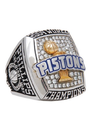 2004 Detroit Pistons World Championship Ring with Presentation Box (Pistons Employee LOA • BBHoF LOA)