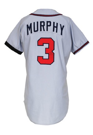 1989 Dale Murphy Atlanta Braves Game-Used Road Jersey (Tommie Aaron Armband)