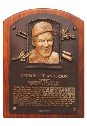2000 Sparky Andersons Baseball Hall of Fame Induction Plaque (Family LOA)