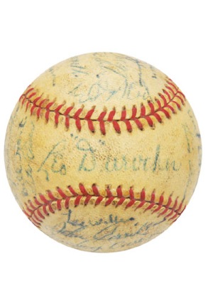 1944 Brooklyn Dodgers Team Signed Baseball (JSA)