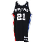 2006 Tim Duncan San Antonio Spurs NBA Europe Live Tour Game-Used Road Jersey (BBHoF LOA)
