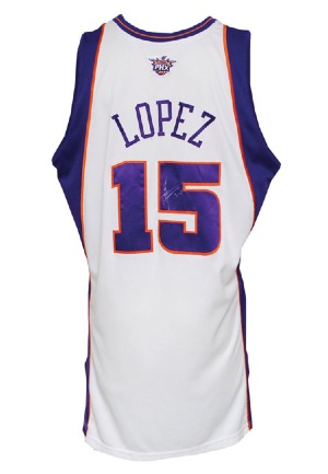 2008-09 Robin Lopez Rookie Phoenix Suns Game-Used & Autographed Home Jersey (JSA • Sourced From Suns Virtual Locker Room Sweepstakes Giveaway • BBHoF LOA)
