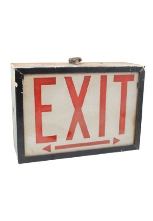 Original Chicago Stadium Exit Sign (BBHoF LOA)