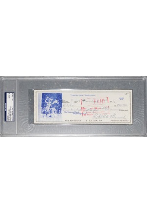 9/2/1971 "Pistol Pete” Maravich Signed and Encapsulated Personal Check (JSA • PSA/DNA Graded Mint 9 • BBHoF LOA)