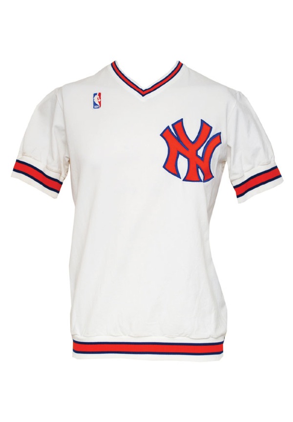Lot Detail - Late 1980s New York Knicks Worn Shooting Shirt (BBHoF LOA)