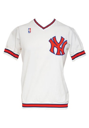 Late 1980s New York Knicks Worn Shooting Shirt (BBHoF LOA)