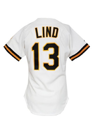 1990 Jose Lind Pittsburgh Pirates Game-Used Home Jersey