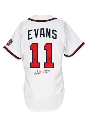 1990 Darrell Evans Atlanta Braves Team-Issued & Autographed Home Jersey (JSA)