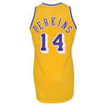 1989-90 Sam Perkins Los Angeles Lakers Game-Used Home Jersey (BBHoF LOA)