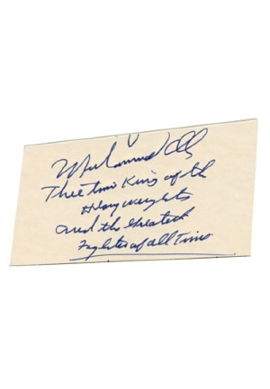 Muhammad Ali Autographed & Annotated Cut (JSA)