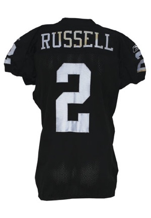 2009 JaMarcus Russell Oakland Raiders Game-Used Home Jersey (Unwashed)
