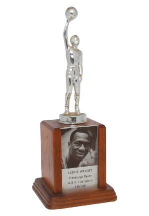 1967-68 Leroy Wright Pittsburgh Pipers ABA Championship Trophy (First Year Of ABA • Wright LOA • BBHoF LOA)