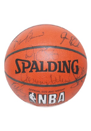 1993-94 Los Angeles Lakers Team Signed Basketball With Jerry West (JSA • BBHoF LOA)