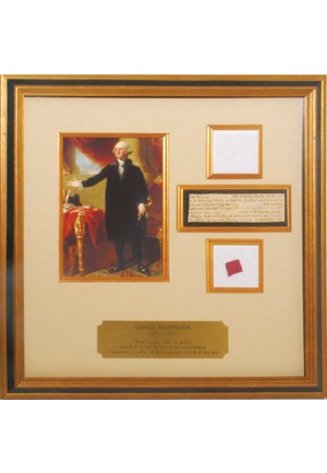 Lock Of George Washingtons Hair, Autographed Cut & A Swatch of His Cloak (3)(JSA • Charles Hamilton LOA)