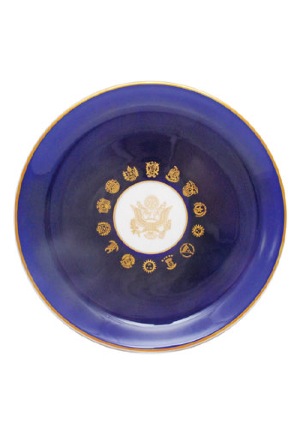 11/18/1963 President Kennedy Cobalt Blue Dinner Plate