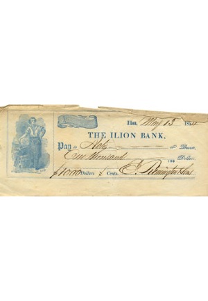 5/13/1854 Eliphalet Remington Signed Check (JSA)