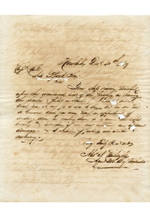 12/30/1849 Alexander Cartwright ALS (Letterpressed Copy)