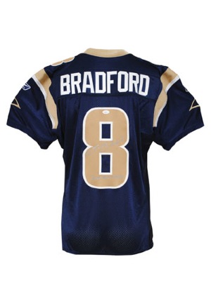 11/20/2011 Sam Bradford St. Louis Rams Game-Used & Autographed Road Jersey (Team LOA • Bradford Show Receipt • JSA)