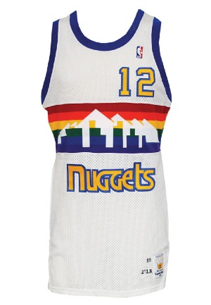 1989-90 Lafayette "Fat" Lever Denver Nuggets Game-Used Home Jersey (BBHoF LOA)