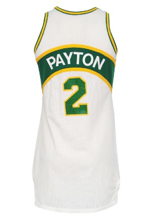 1990-91 Gary Payton Seatle SuperSonics Rookie Game-Used Home Jersey (Rare • BBHoF LOA)