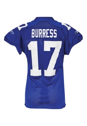 11/02/2008 Plaxico Burress New York Giants Game-Used Home Jersey (Photomatch)