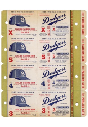 1955 World Series Dodgers vs. NY Yankees – Games 1-7 Full Tickets (7)