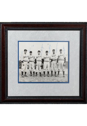 Mid-1930s Detroit Tigers Multi-Signed Photo Including Greenberg & Gehringer (JSA)