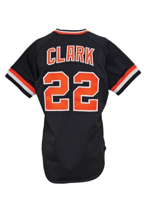 1981 Jack Clark San Francisco Giants Game-Used Black Alternate Jersey