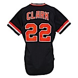 1981 Jack Clark San Francisco Giants Game-Used Black Alternate Jersey