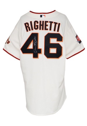2007 Dave Righetti San Francisco Giants Coaches Worn & Autographed Home Jersey (JSA)