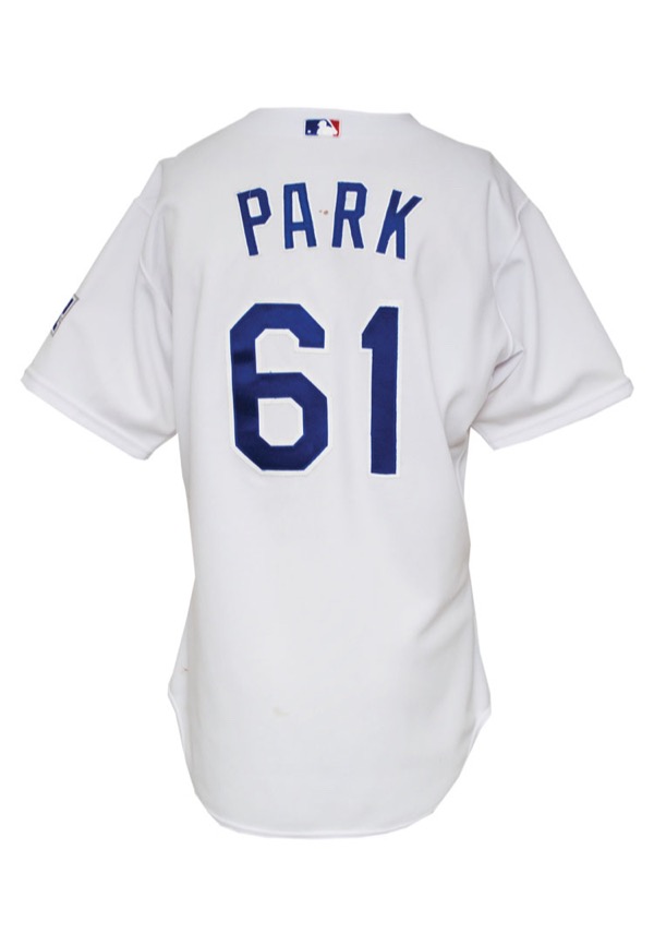 CHAN HO PARK  Los Angeles Dodgers 1998 Away Majestic Throwback Baseball  Jersey