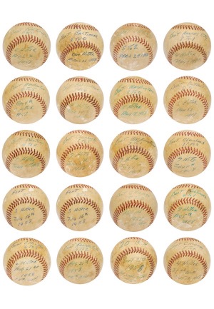 1958 Bob Turley New York Yankees Game-Used Baseballs (20)(Cy Young & 21-Win Season • Championship Season • Turley Family LOA)