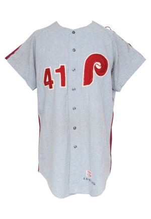 1971 Chris Short Philadelphia Phillies Game-Used Road Flannel Jersey