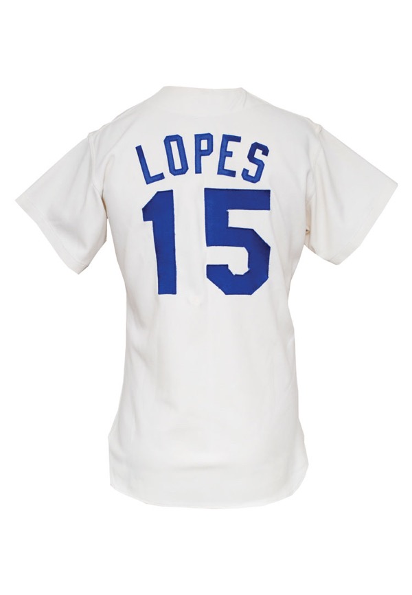 Lot Detail - 1972 Davey Lopes Rookie Los Angeles Dodgers Game-Used Home  Jersey (Repair)