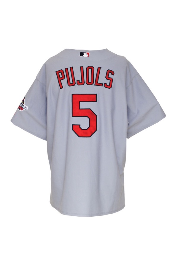 Lot Detail - 2009 Albert Pujols Game Worn and Signed St.Louis Cardinals  Home Jersey