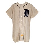 1955 Ray Herbert / Jim Small Detroit Tigers Game-Used Home Flannel Jersey