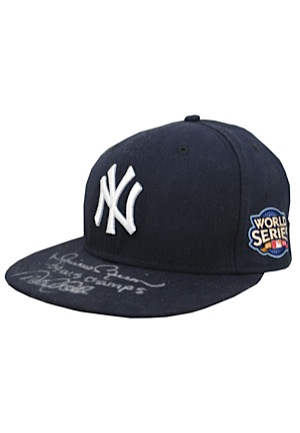 Derek Jeter & Mariano Rivera Autographed New York Yankees Cap (JSA • "09 WS Champs" Inscription" • Steiner/MLB Holograms • W.S./Yankee Stadium Inaugural Patches)