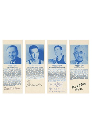 Autographed Basketball Hall of Fame Photos – Everett Dean, Harold Foster, Ed McCauley, Howard Cann, Bob Curland, Andy Phillip, Angelo Luisetti (7)(JSA)