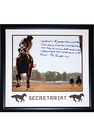 Framed Ron Turcotte Autographed "Secretariat" Photo (JSA)