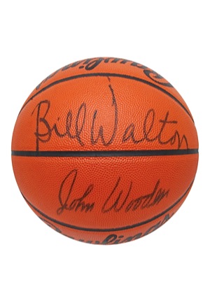 Bill Walton and John Wooden Dual-Signed Basketball (JSA)