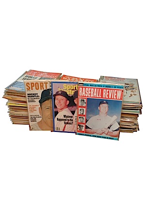 Huge Lot Of Mickey Mantle Magazines With Mantle On Cover (120)