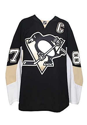 2012 Sidney Crosby Pittsburgh Penguins Game-Used Home Jersey (Photomatch • JerseyTRAK • Team LOA • 10 Points)