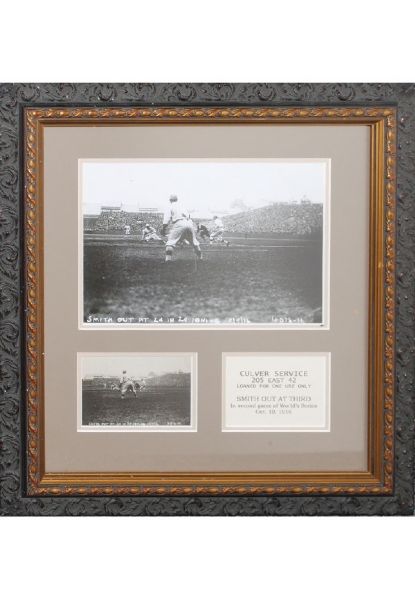 Framed 10/10/1916 Original Wire Service Photo – Game 2 of the 1916 World Series (Start of Ruths WS Scoreless Inning Streak)